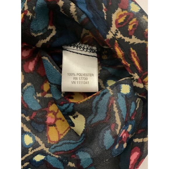 Converse Sheer Floral Long Sleeve Blouse M Cottagecore Dopamine Coquette Girl - Picture 9 of 9